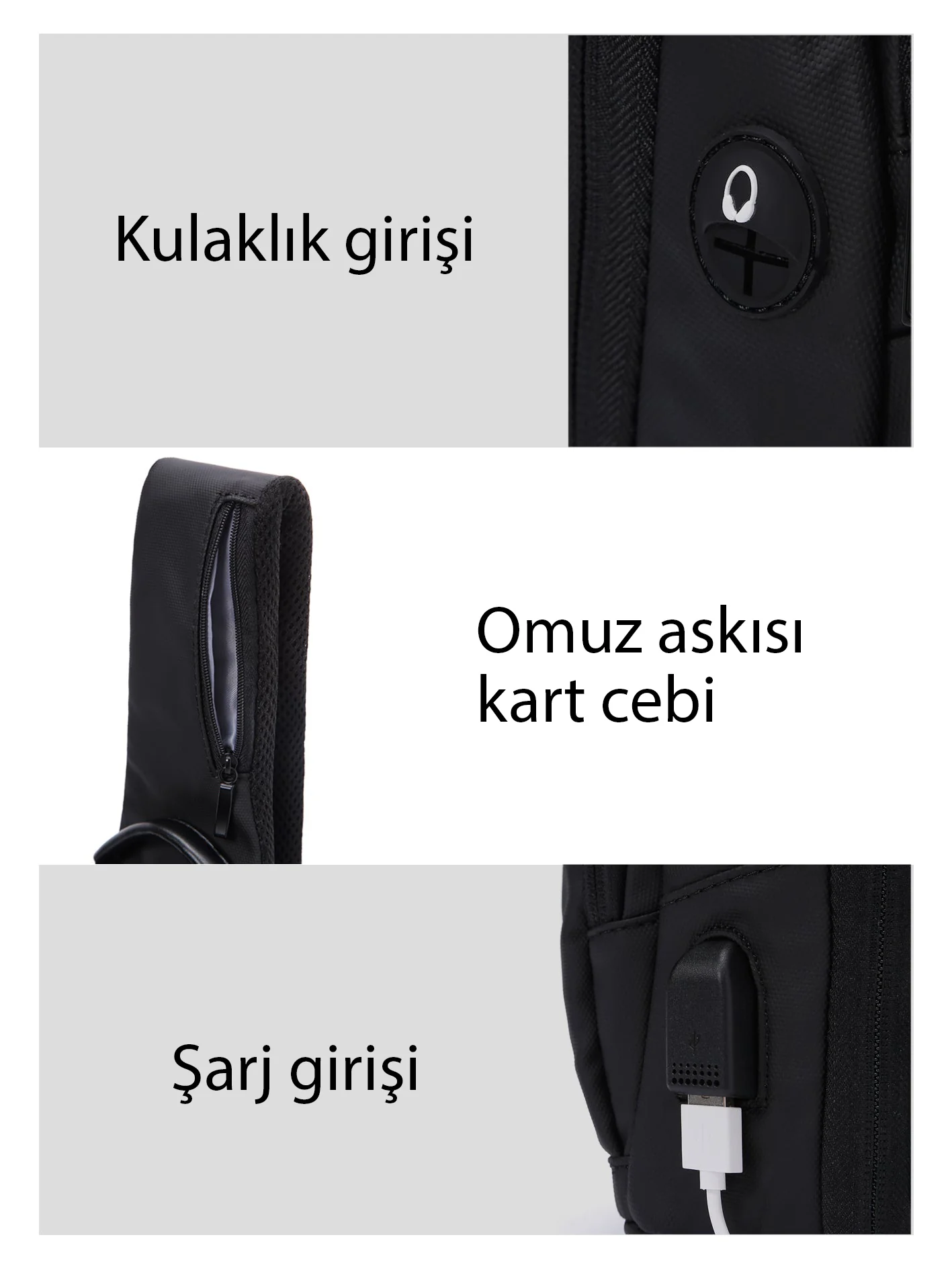 D-Pack Erkek Siyah Teknolojik Kumaş Çapraz Çanta - Image 17